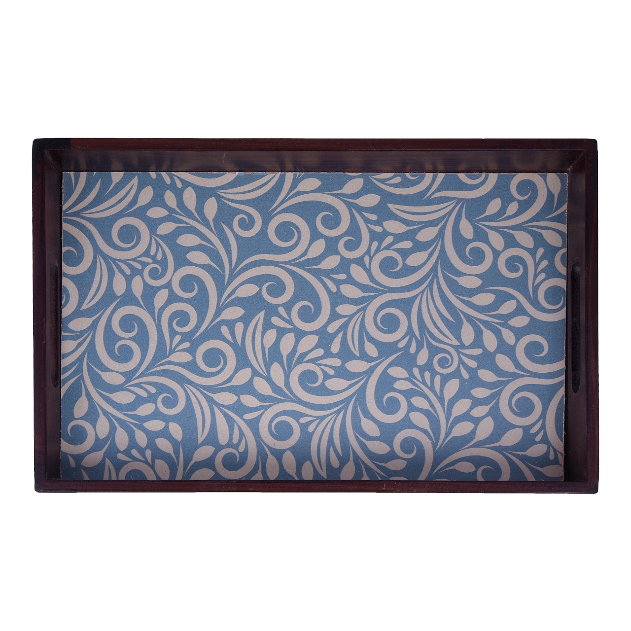 Wooden Tray For Serving Blue Print