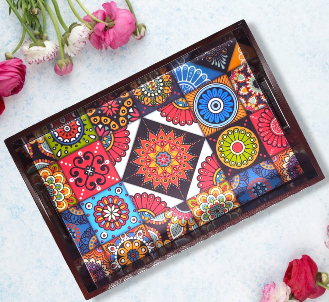 Wooden Tray For Serving Multidesign