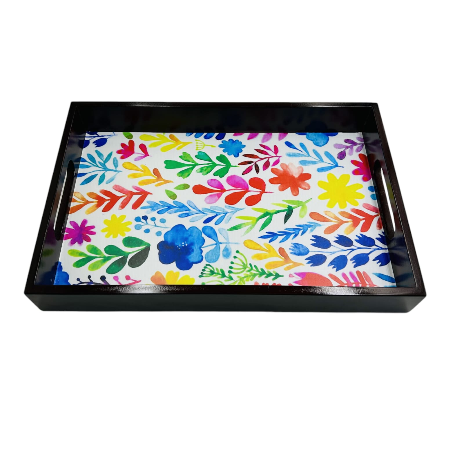 Wooden Tray Colourful Leaf