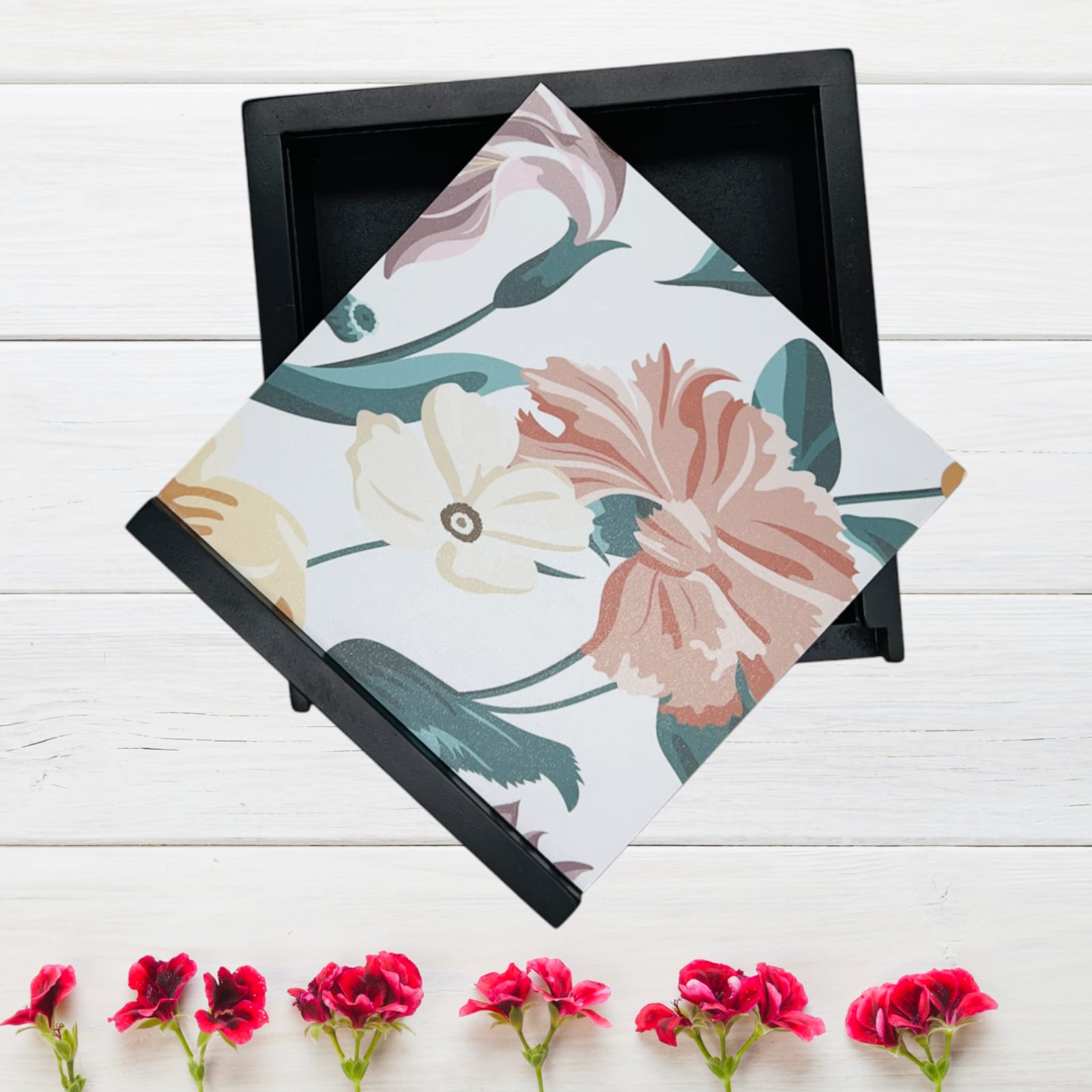 Angira handicrafts wooden Multipurpose Storage Box 4 Section Handcrafted  Square Dry Fruit Box for Diwali Gift, Food Storage, Spice Box AHS-DB006