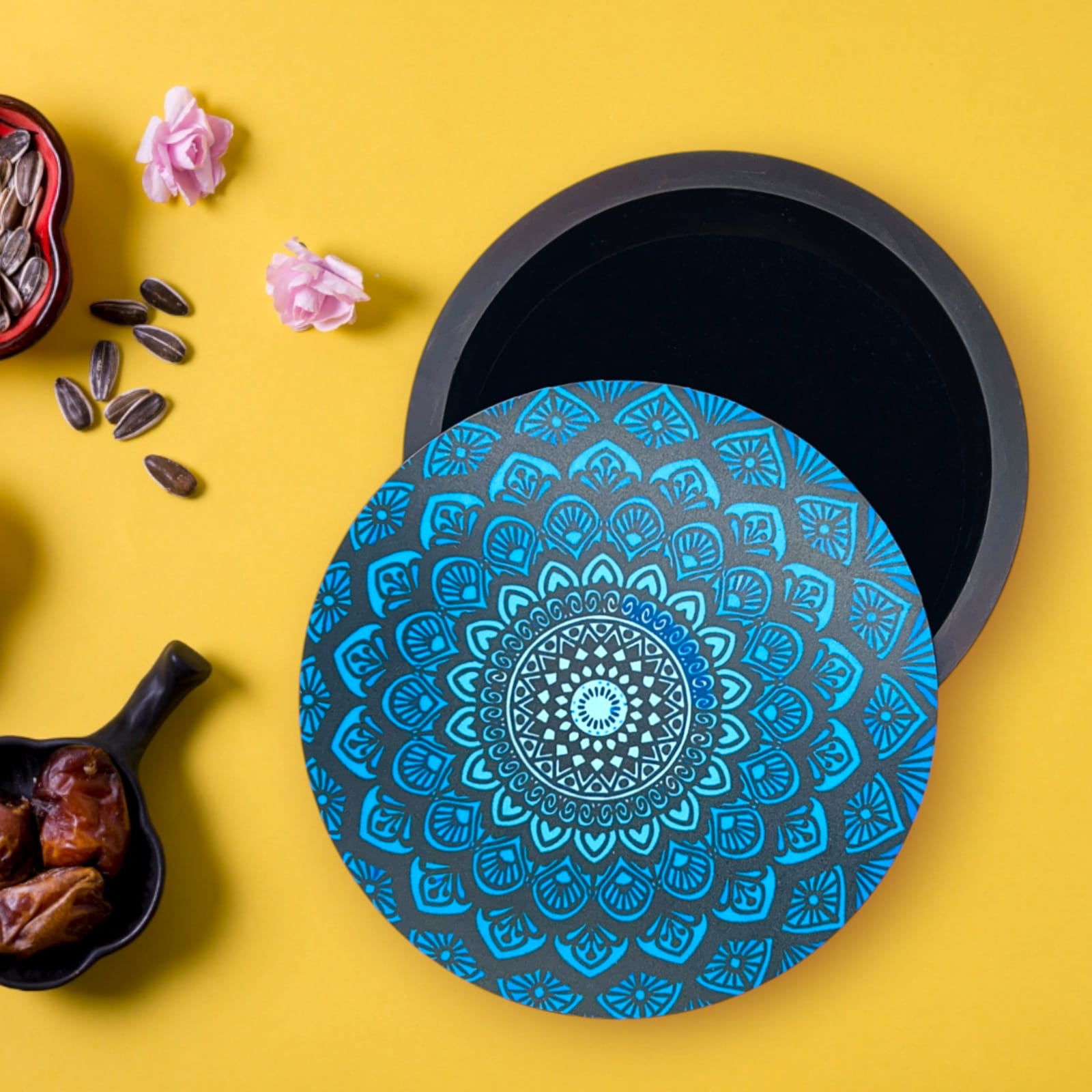 Decorative Wooden Multipurpose Storage Box, Round Shape,AHS-RBOX003