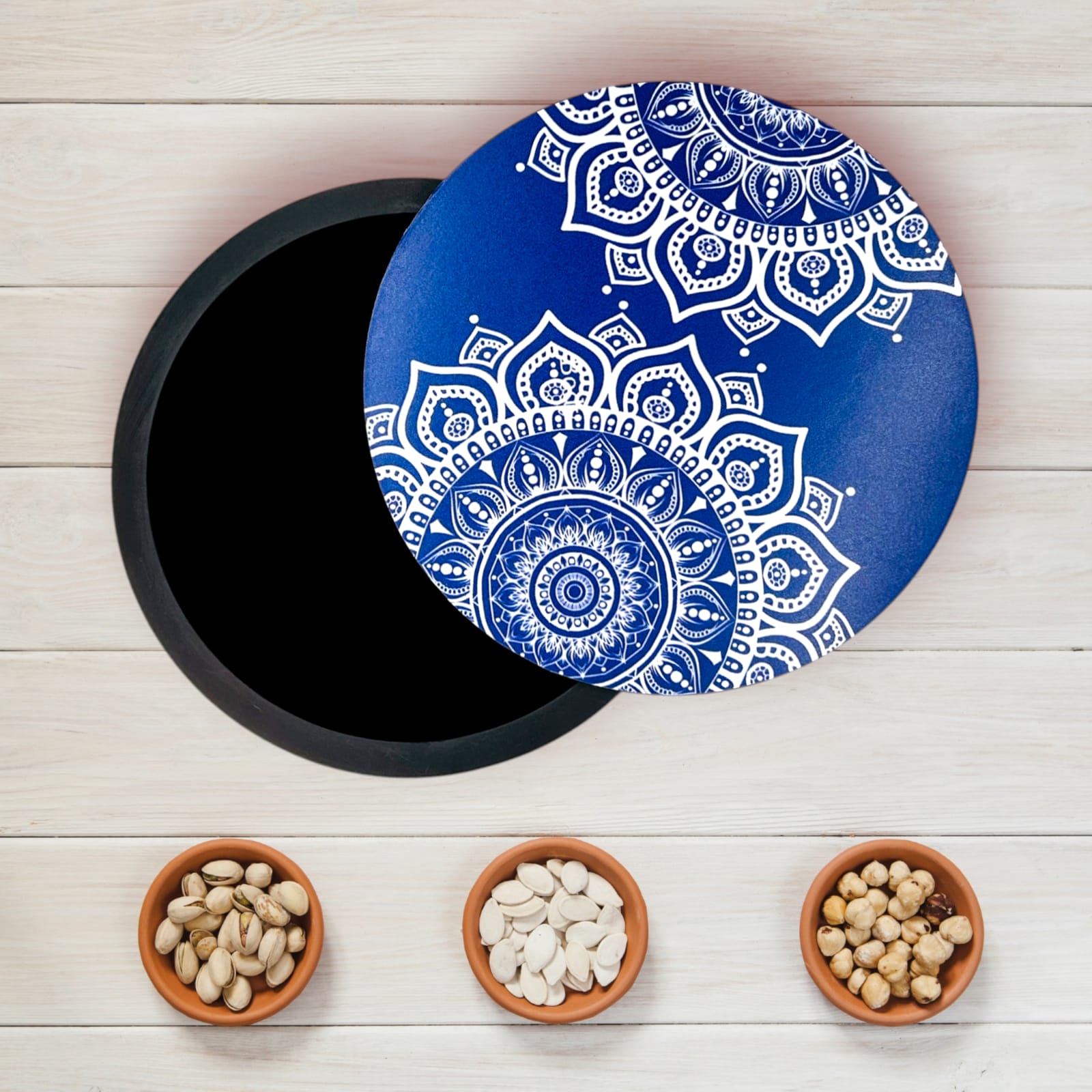 Decorative Wooden Multipurpose Storage Box, Round Shape,AHS-RBOX008