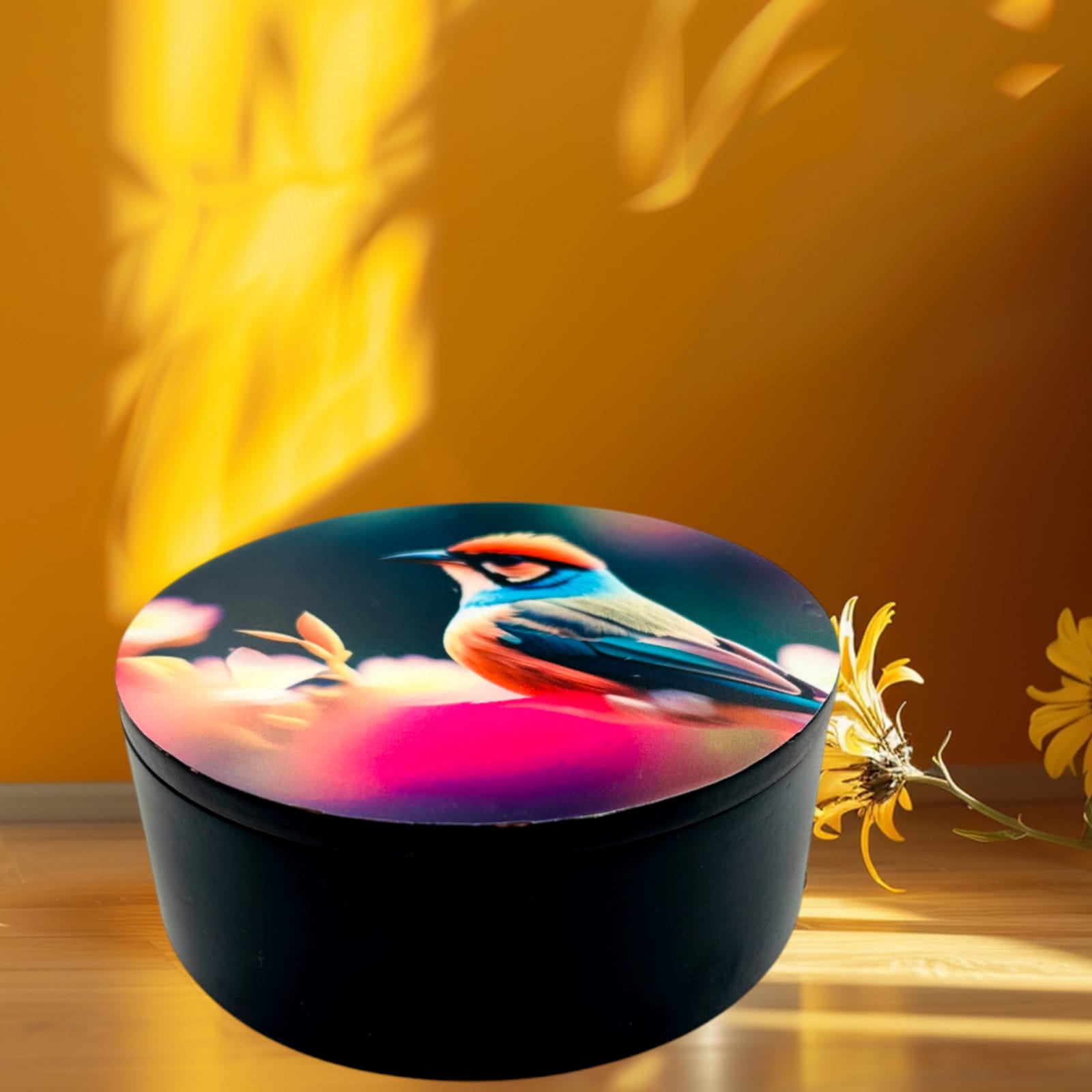 Decorative Wooden Multipurpose Storage Box, Round Shape,AHS-RBOX010