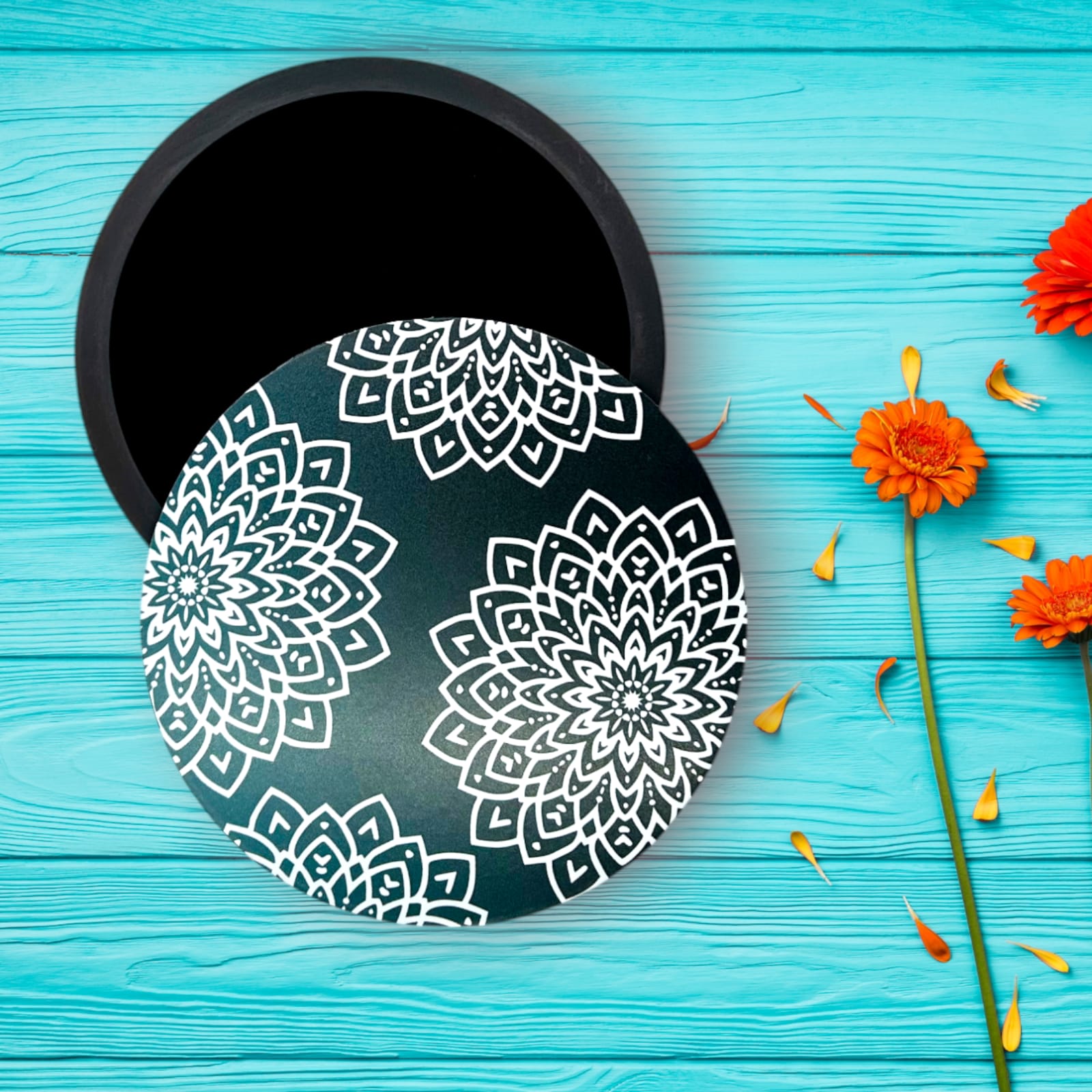 Decorative Wooden Multipurpose Storage Box, Round Shape,AHS-RBOX012