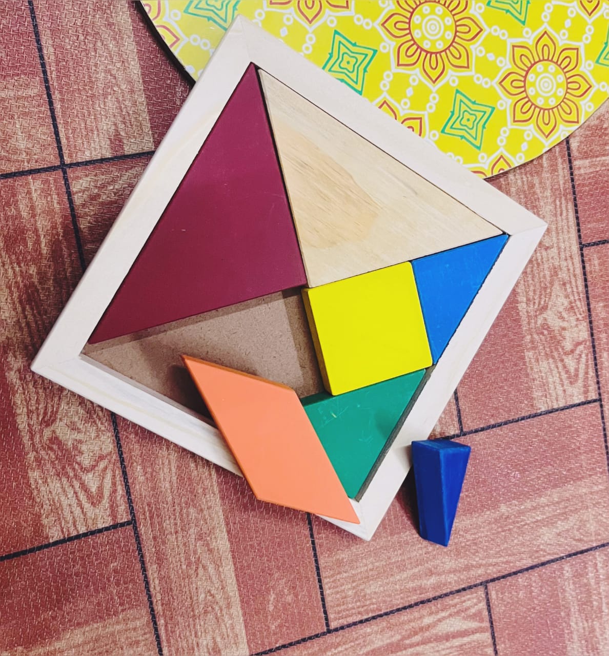 Angira handicrafts Wooden Tangram/Colorful Wooden Puzzle Toy Tangram Brain Teaser for Baby's Educational Developmental,Wooden Jigsaw Tangram Puzzle