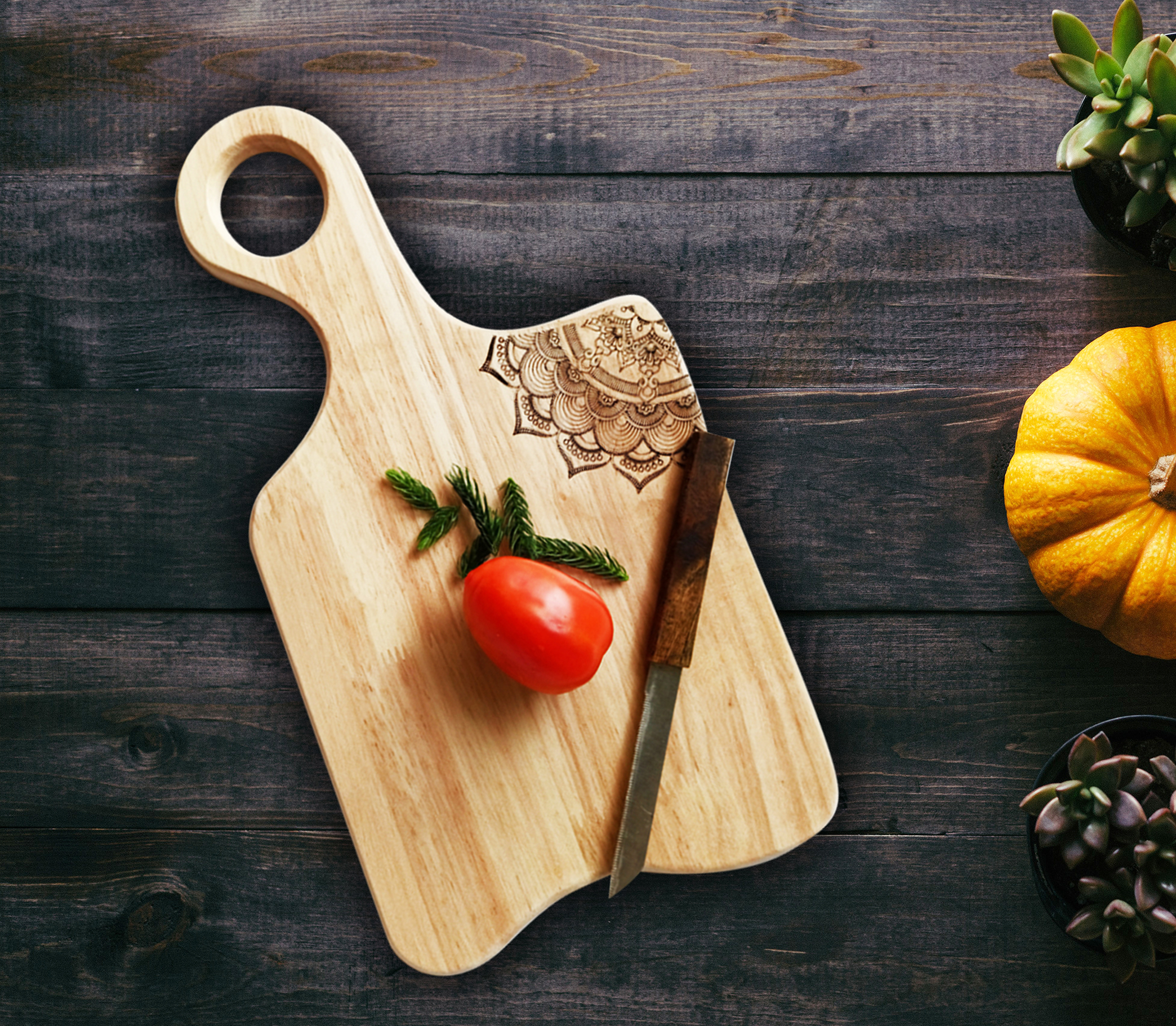 Angira Handicrafts Wooden Chopping Board, Cutting Slicing Board with Holder for Fruits Vegetables Meat AHS-CB152