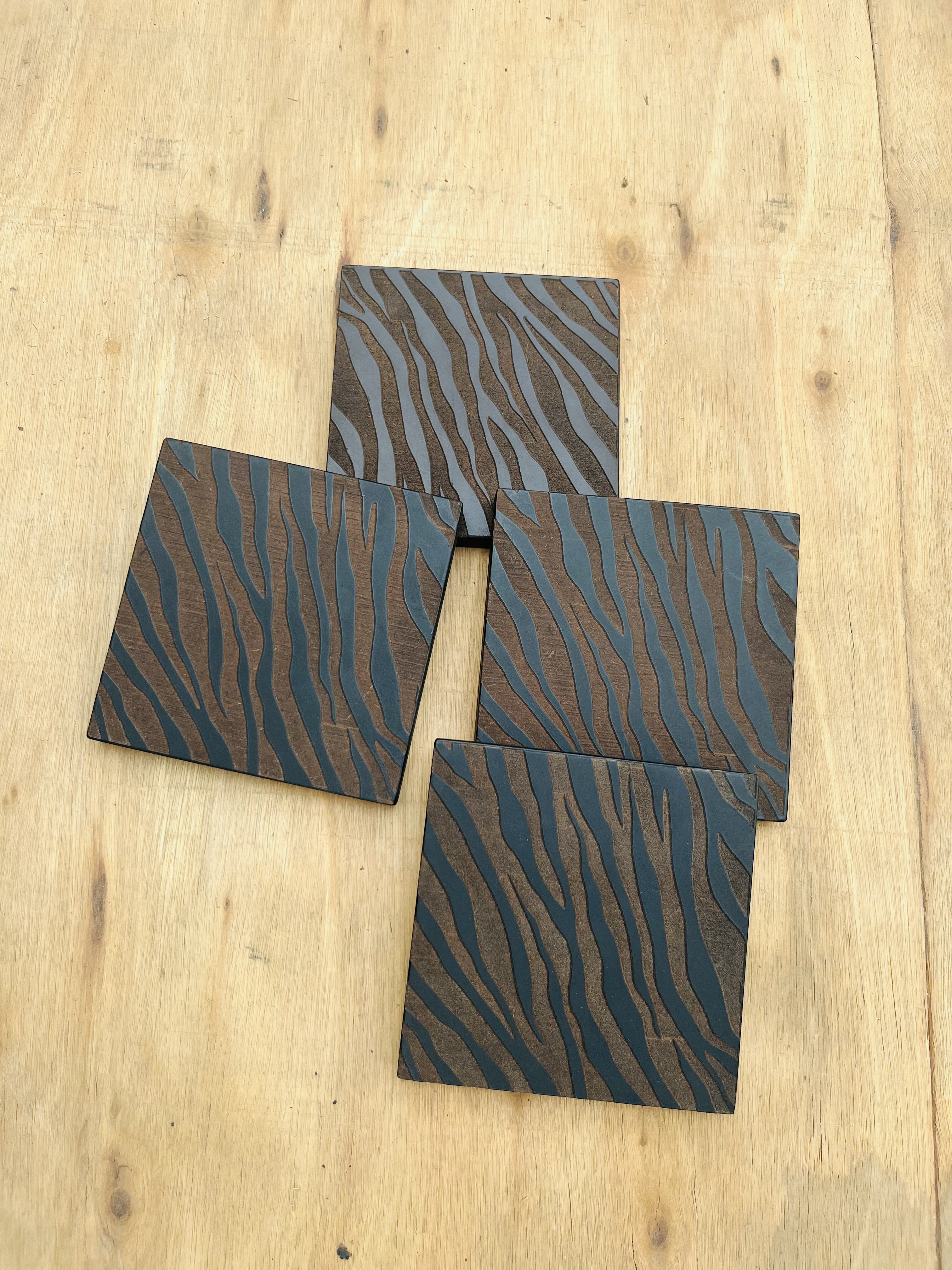 Wooden Engraved Coaster set