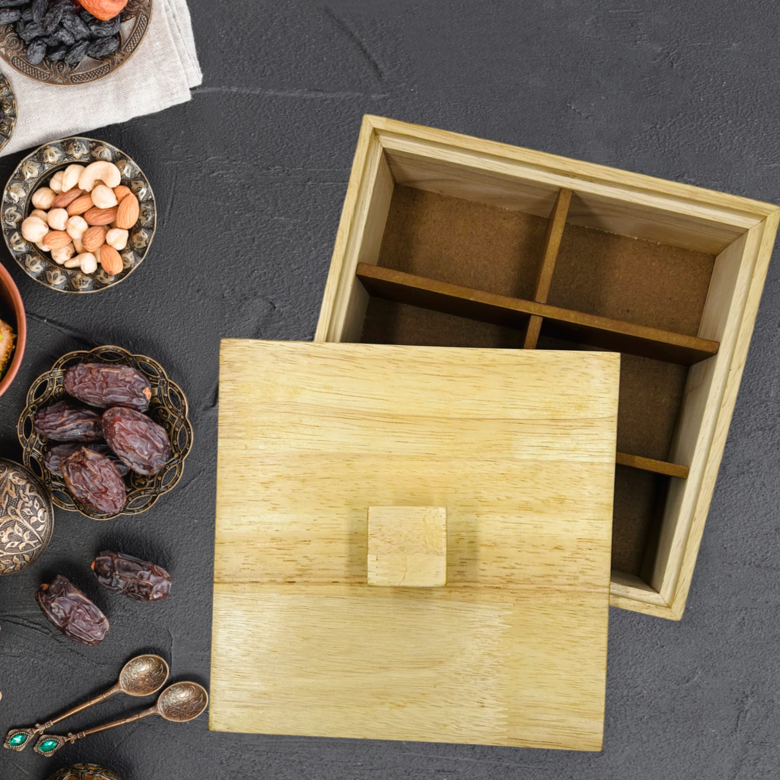 Wooden Masala Box Pine Wood