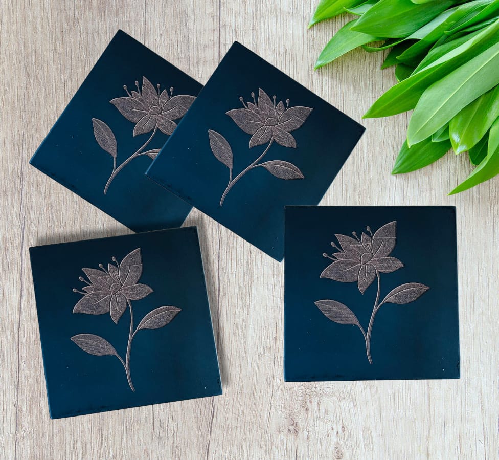 Flower Engraved Coaster