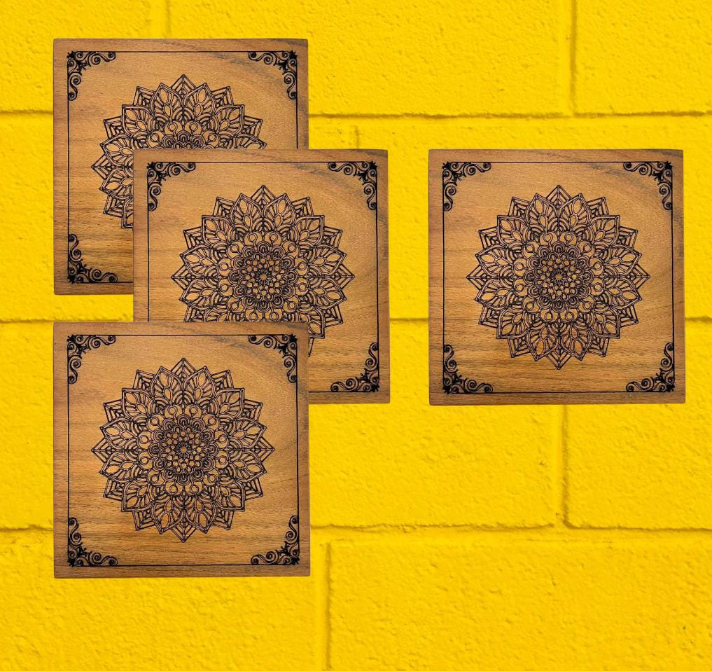 Engraved Mandala Design Coaster