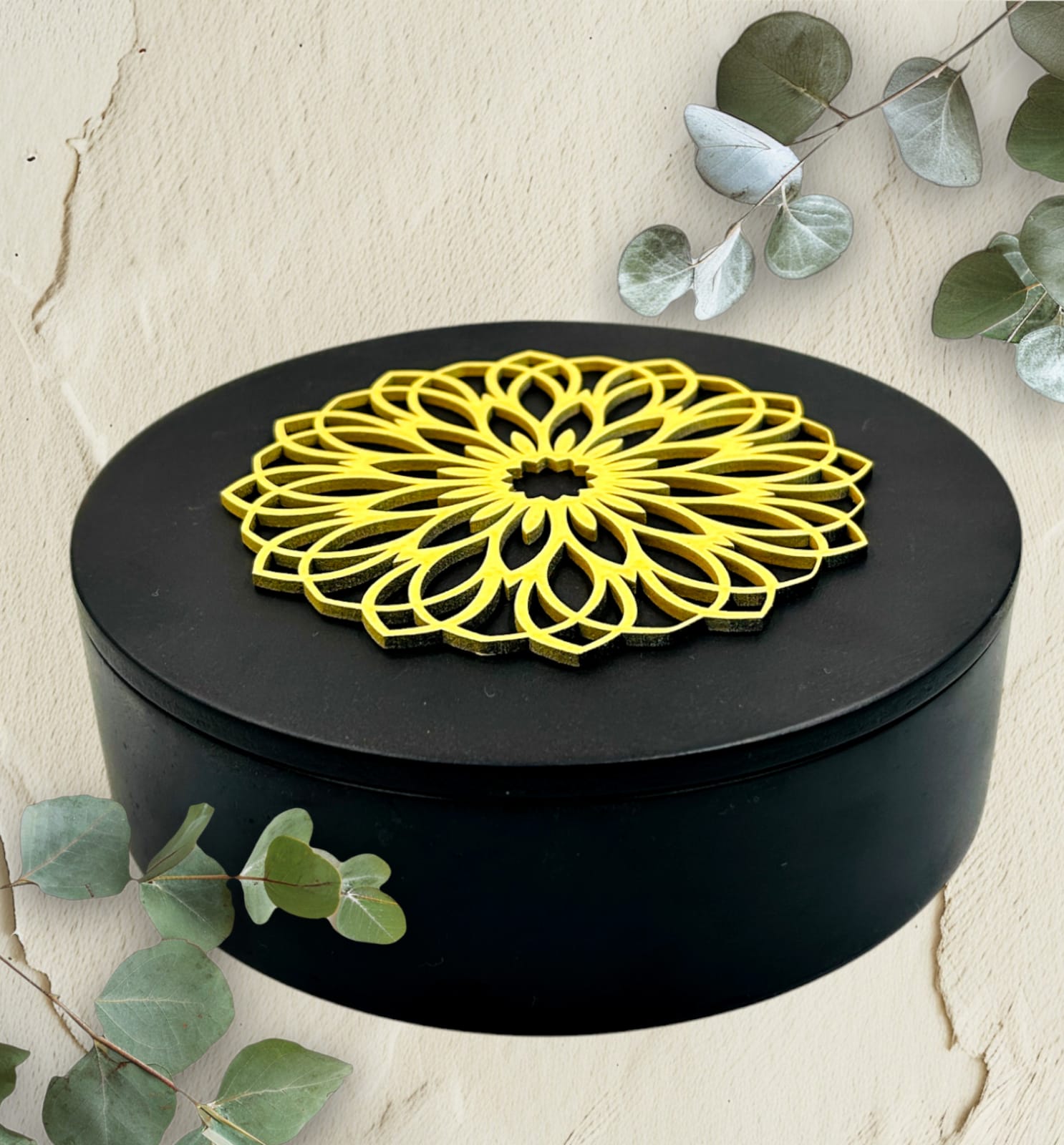 Decorative Wooden Multipurpose Storage Box, Round Shape,AHS-RBOX002